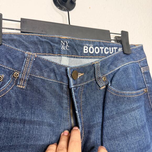 New York & Company Womens Jeans Size 10 Low Rise Bootcut Curvy Dark Wash Denim - Picture 8 of 13